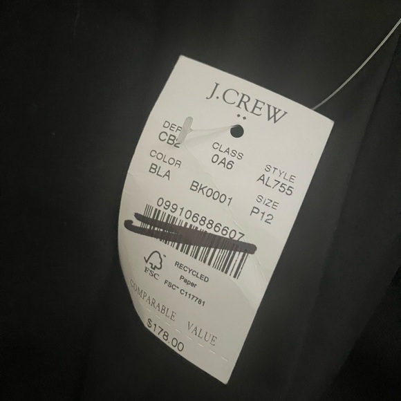 J. Crew Womens Black Petite linen-blend one-button blazer - Picture 11 of 11